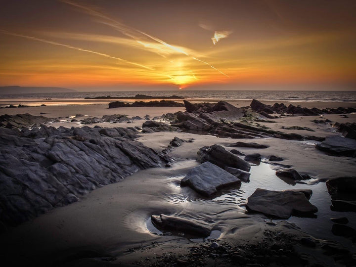 Coppet Hall Beach Wales at sunset Photo Print - Canvas - Framed Photo Print - Hampshire Prints