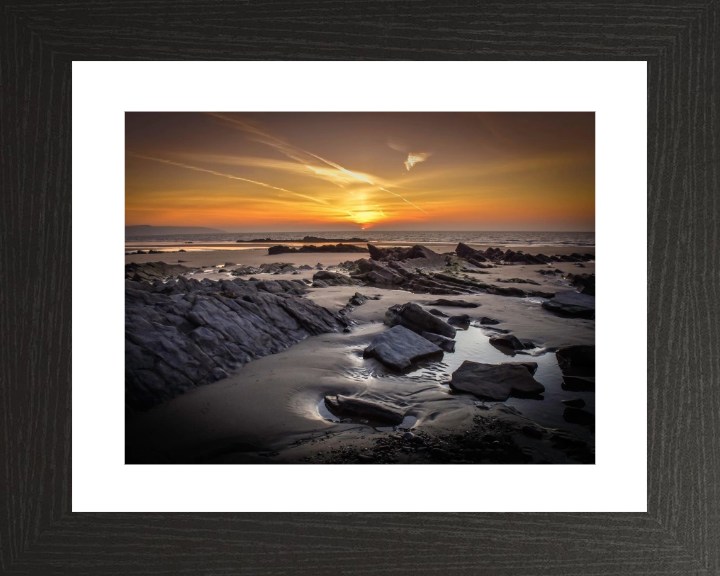 Coppet Hall Beach Wales at sunset Photo Print - Canvas - Framed Photo Print - Hampshire Prints