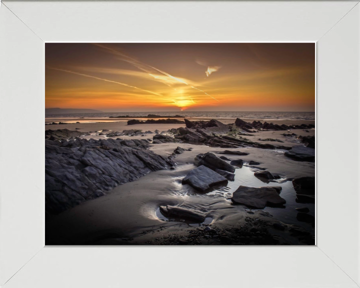 Coppet Hall Beach Wales at sunset Photo Print - Canvas - Framed Photo Print - Hampshire Prints