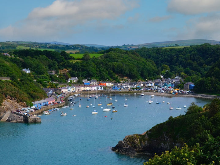 fishguard harbour in Wales from above Photo Print - Canvas - Framed Photo Print - Hampshire Prints