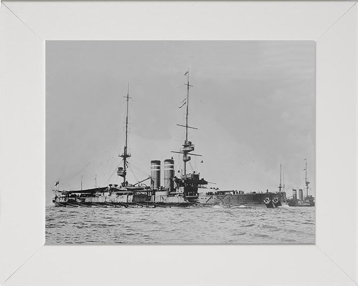 HMS King Edward VII Royal Navy pre dreadnought Battleship Photo Print or Framed Print - Hampshire Prints