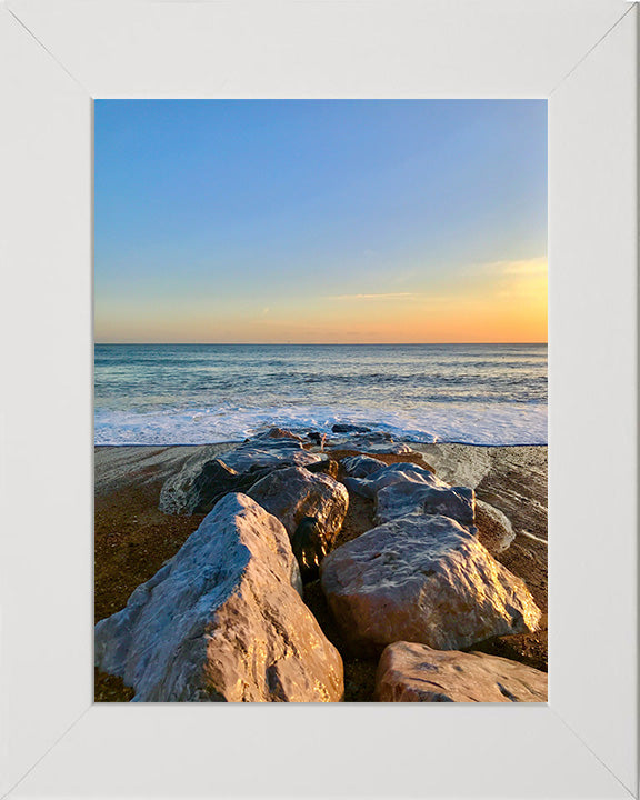 Worthing beach West Sussex at sunset Photo Print - Canvas - Framed Photo Print - Hampshire Prints