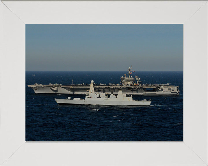 HMS Daring D32 with USS Carl Vinson Photo Print or Framed Print - Hampshire Prints