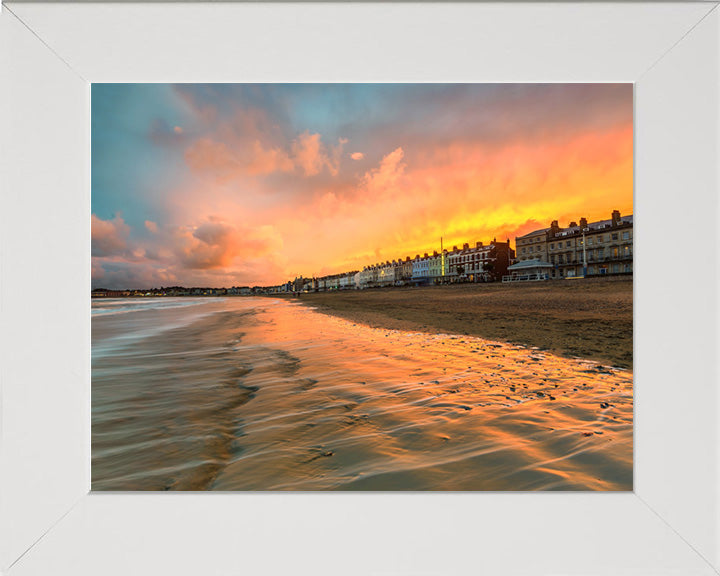 Weymouth beach seafront Dorset at sunset Photo Print - Canvas - Framed Photo Print - Hampshire Prints