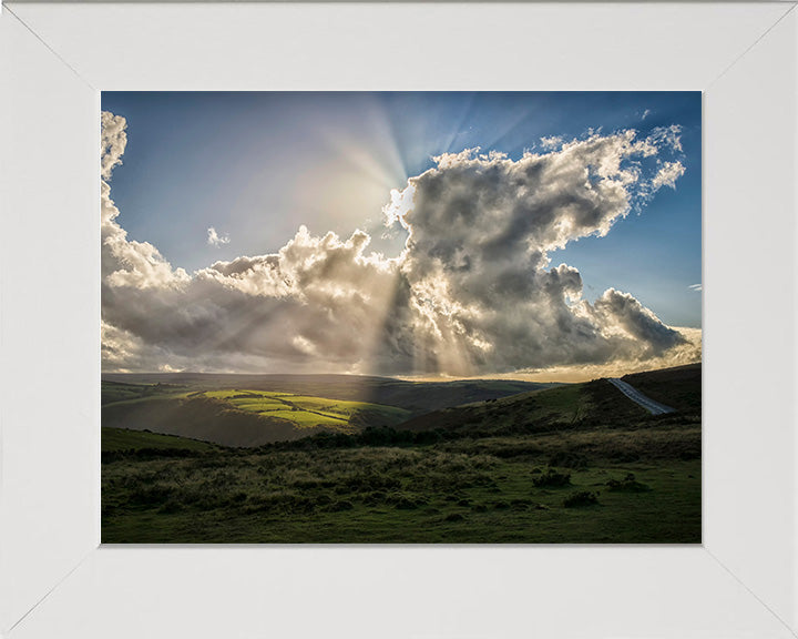 Light rays over Exmoor National Park somerset Photo Print - Canvas - Framed Photo Print - Hampshire Prints