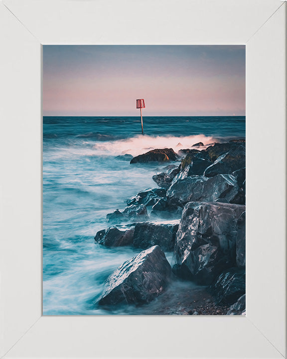 Rocky Sunset at Hayling Island beach Hampshire Photo Print - Canvas - Framed Photo Print - Hampshire Prints