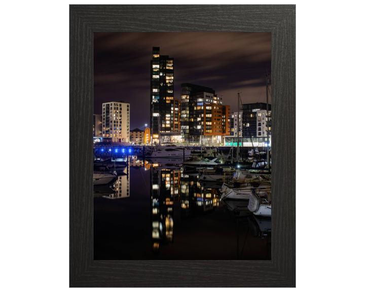 Ocean Village in Southampton at night Photo Print - Canvas - Framed Photo Print - Hampshire Prints