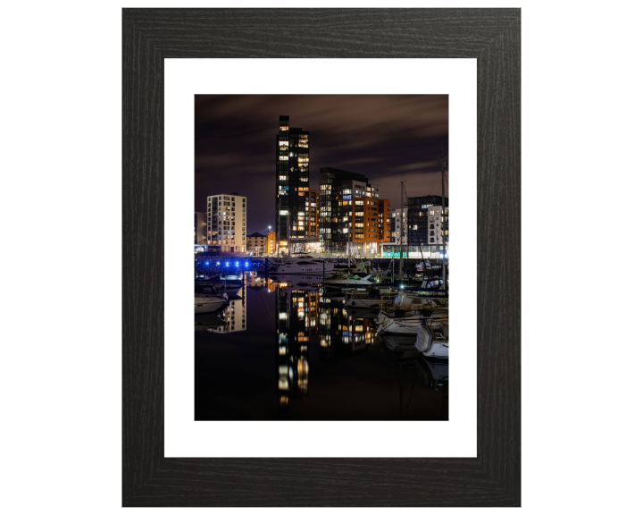 Ocean Village in Southampton at night Photo Print - Canvas - Framed Photo Print - Hampshire Prints