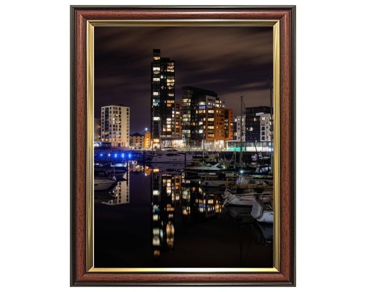 Ocean Village in Southampton at night Photo Print - Canvas - Framed Photo Print - Hampshire Prints