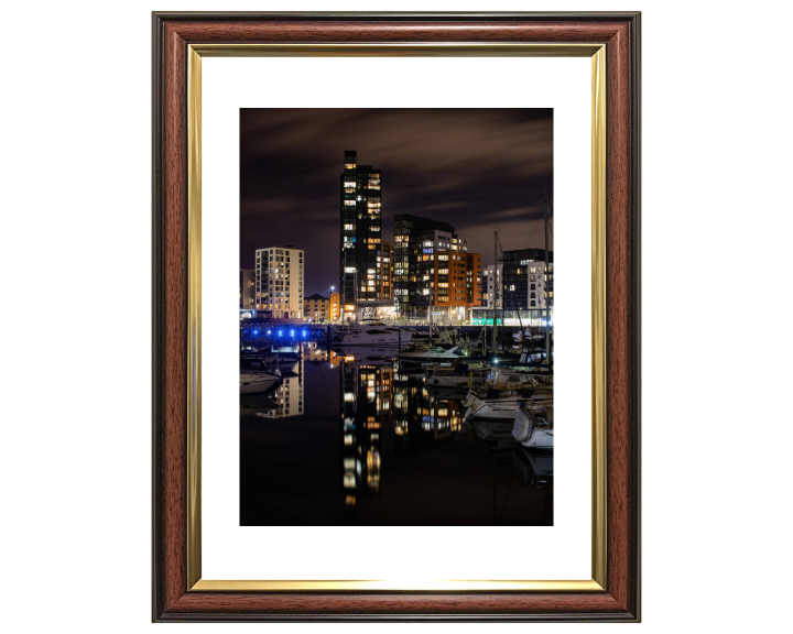 Ocean Village in Southampton at night Photo Print - Canvas - Framed Photo Print - Hampshire Prints