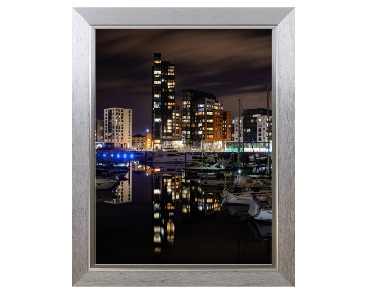 Ocean Village in Southampton at night Photo Print - Canvas - Framed Photo Print - Hampshire Prints