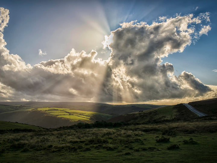 Light rays over Exmoor National Park somerset Photo Print - Canvas - Framed Photo Print - Hampshire Prints