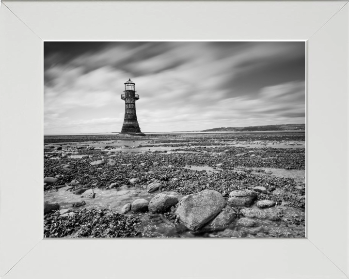 Whiteford Point Lighthouse Wales black and white Photo Print - Canvas - Framed Photo Print - Hampshire Prints