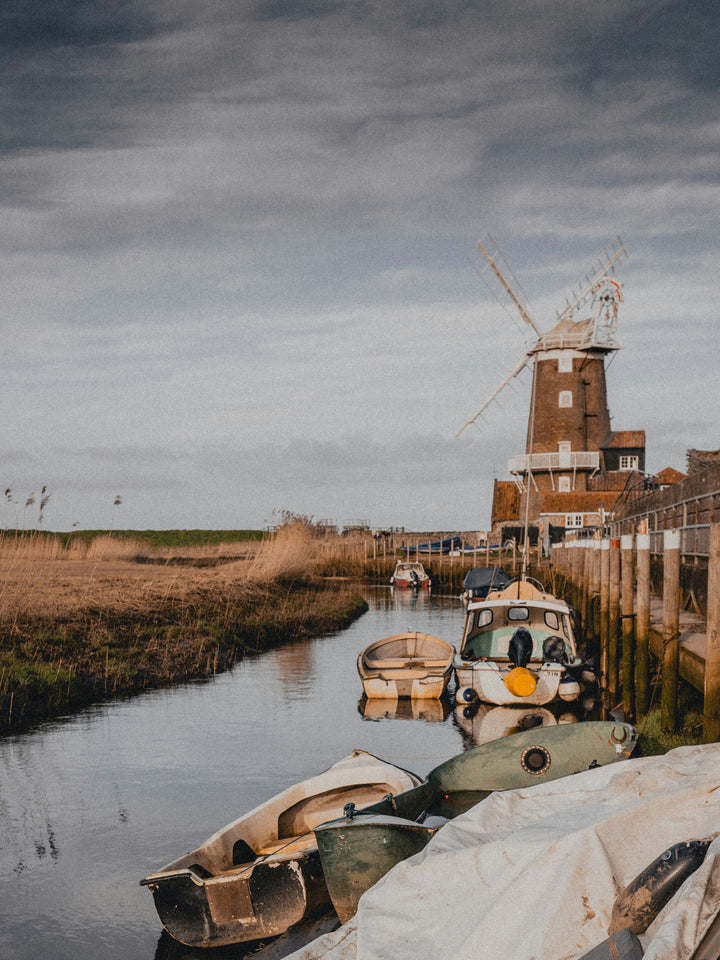 Boats as Cley next the Sea windmill Norfolk Photo Print - Canvas - Framed Photo Print - Hampshire Prints