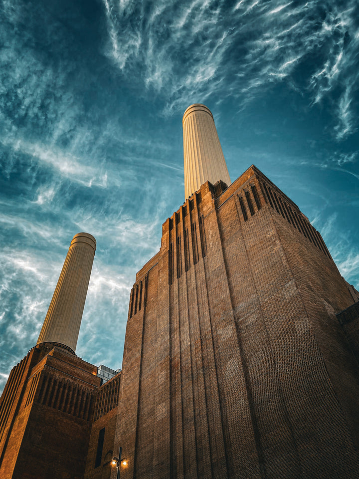 looking up at Battersea Power Station London Photo Print - Canvas - Framed Photo Print - Hampshire Prints