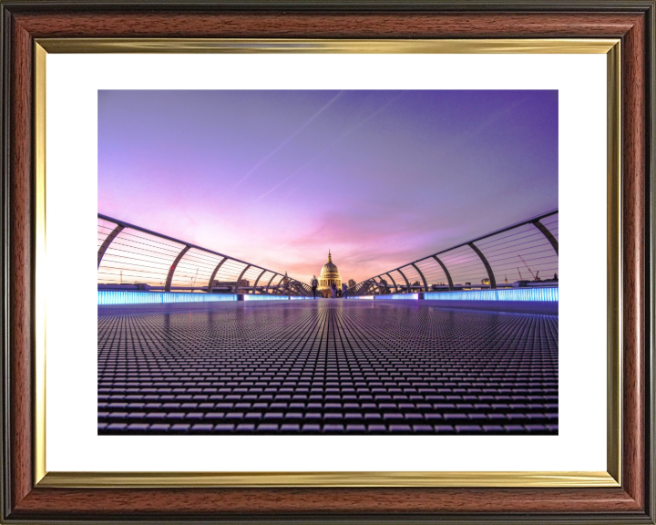 Millennium Bridge London at sunset Photo Print - Canvas - Framed Photo Print - Hampshire Prints