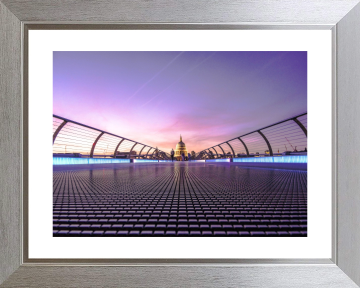 Millennium Bridge London at sunset Photo Print - Canvas - Framed Photo Print - Hampshire Prints