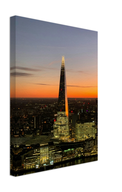 The shard London at sunset Photo Print - Canvas - Framed Photo Print - Hampshire Prints