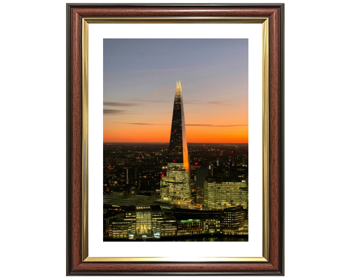 The shard London at sunset Photo Print - Canvas - Framed Photo Print - Hampshire Prints