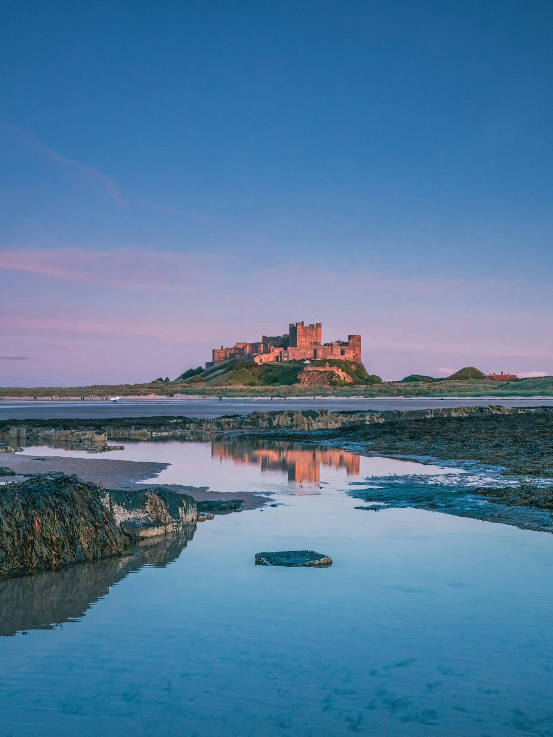 Bamburgh castle reflections Northumberland Photo Print - Canvas - Framed Photo Print - Hampshire Prints