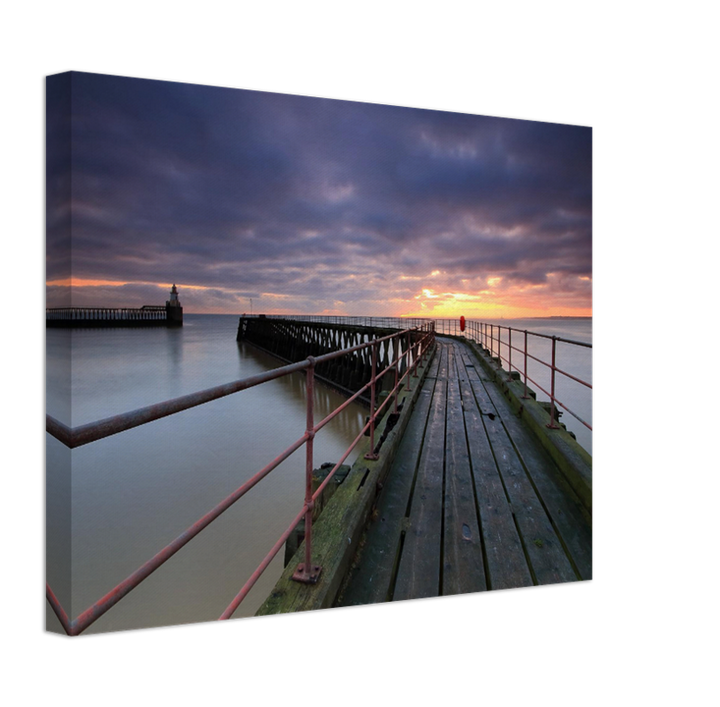 blyth pier northumberland at sunset Photo Print - Canvas - Framed Photo Print - Hampshire Prints