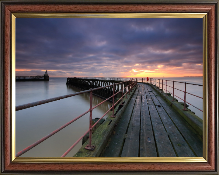 blyth pier northumberland at sunset Photo Print - Canvas - Framed Photo Print - Hampshire Prints