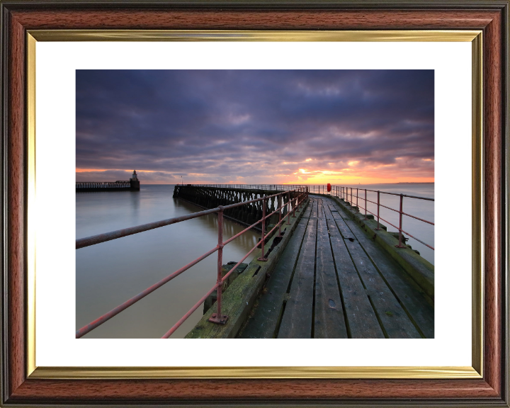 blyth pier northumberland at sunset Photo Print - Canvas - Framed Photo Print - Hampshire Prints