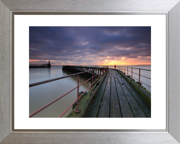 blyth pier northumberland at sunset Photo Print - Canvas - Framed Photo Print - Hampshire Prints