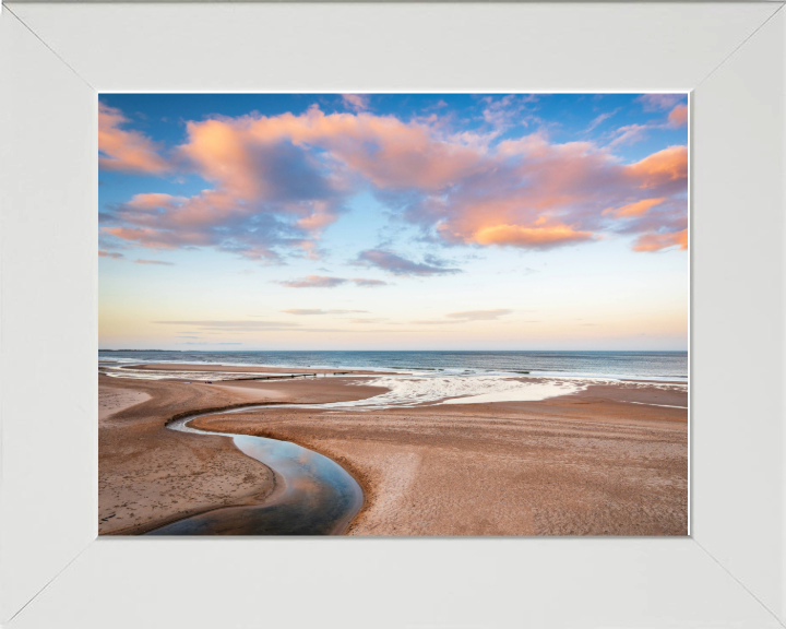 Druridge Bay Northumberland at sunset Photo Print - Canvas - Framed Photo Print - Hampshire Prints