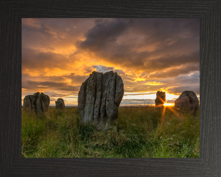 Duddo Five Stones Northumberland at sunset Photo Print - Canvas - Framed Photo Print - Hampshire Prints