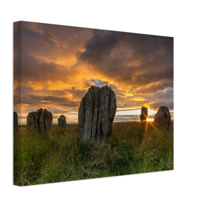 Duddo Five Stones Northumberland at sunset Photo Print - Canvas - Framed Photo Print - Hampshire Prints