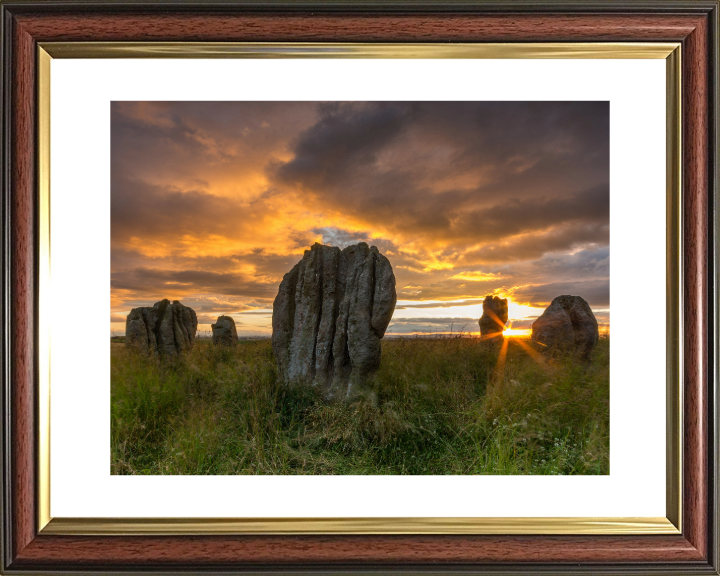 Duddo Five Stones Northumberland at sunset Photo Print - Canvas - Framed Photo Print - Hampshire Prints