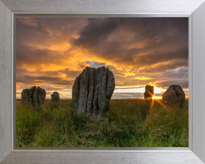 Duddo Five Stones Northumberland at sunset Photo Print - Canvas - Framed Photo Print - Hampshire Prints