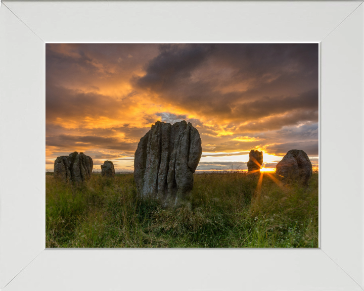 Duddo Five Stones Northumberland at sunset Photo Print - Canvas - Framed Photo Print - Hampshire Prints