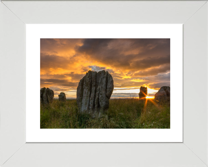 Duddo Five Stones Northumberland at sunset Photo Print - Canvas - Framed Photo Print - Hampshire Prints