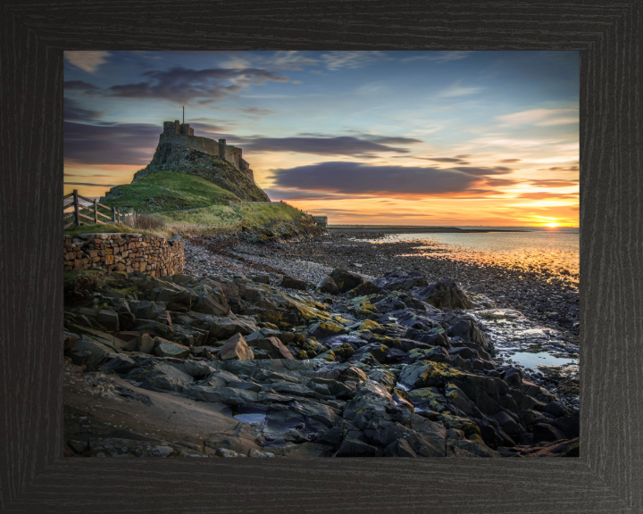 Holy Island Lindisfarne Northumberland at sunset Photo Print - Canvas - Framed Photo Print - Hampshire Prints