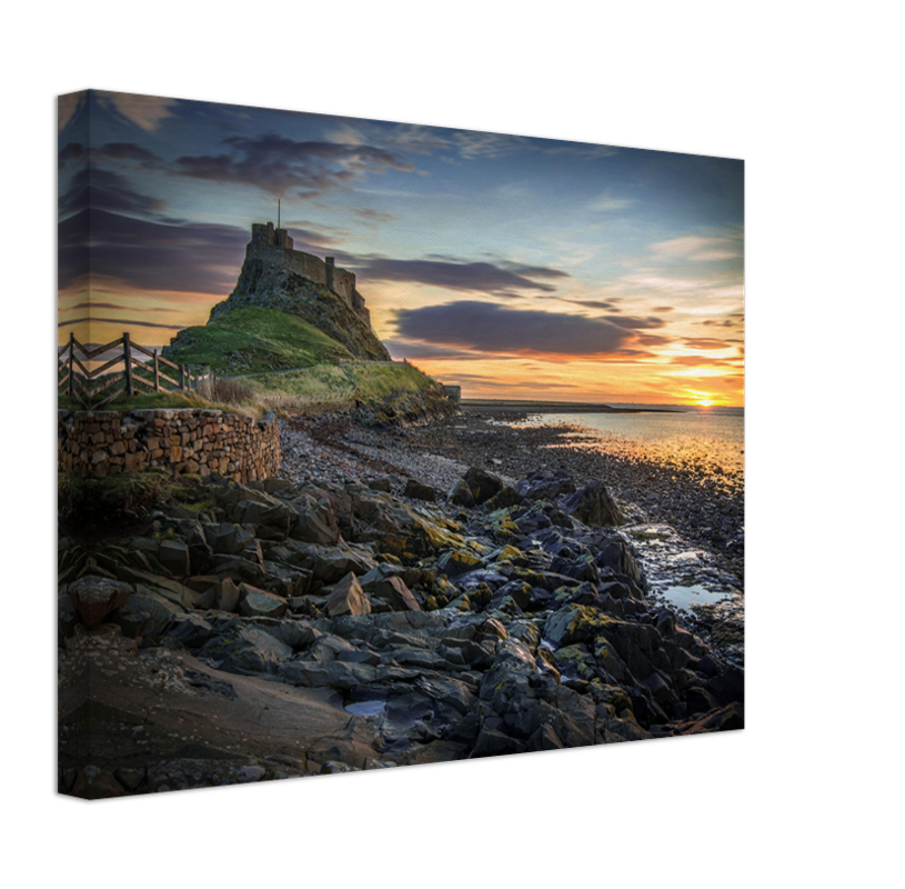 Holy Island Lindisfarne Northumberland at sunset Photo Print - Canvas - Framed Photo Print - Hampshire Prints