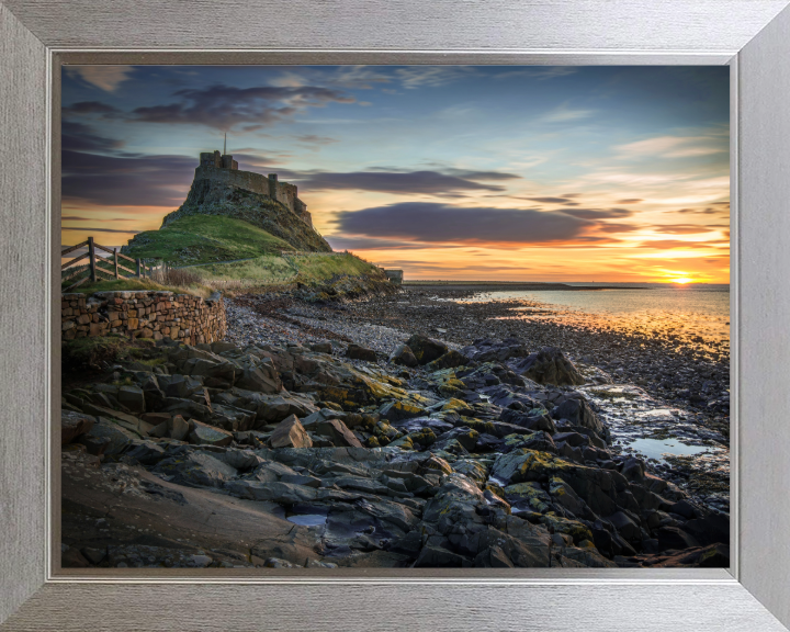 Holy Island Lindisfarne Northumberland at sunset Photo Print - Canvas - Framed Photo Print - Hampshire Prints