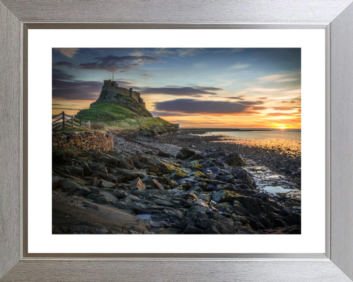 Holy Island Lindisfarne Northumberland at sunset Photo Print - Canvas - Framed Photo Print - Hampshire Prints