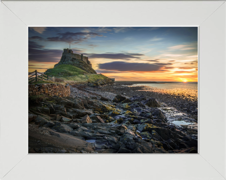 Holy Island Lindisfarne Northumberland at sunset Photo Print - Canvas - Framed Photo Print - Hampshire Prints