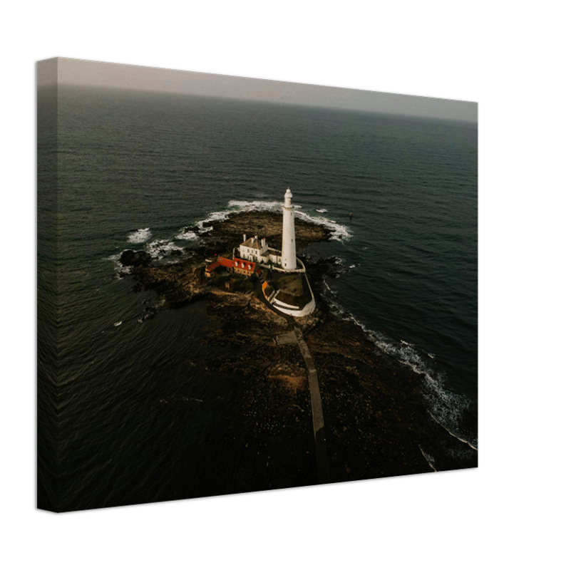 st marys lighthouse Northumberland from above Photo Print - Canvas - Framed Photo Print - Hampshire Prints