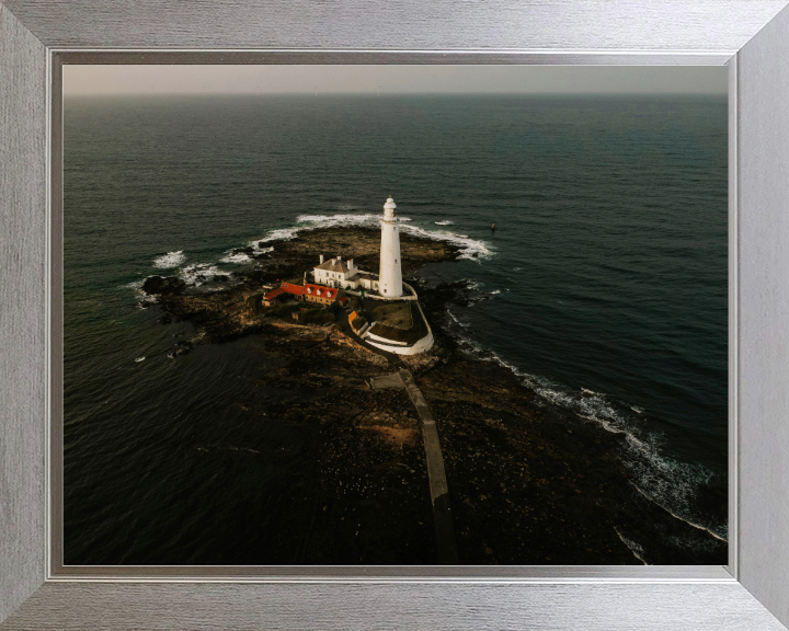 st marys lighthouse Northumberland from above Photo Print - Canvas - Framed Photo Print - Hampshire Prints