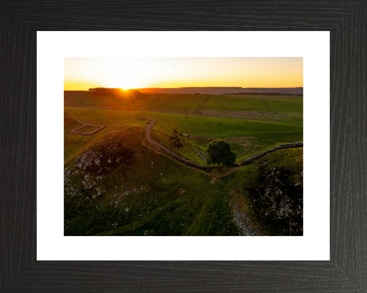 sycamore gap northumberland at sunset Photo Print - Canvas - Framed Photo Print - Hampshire Prints