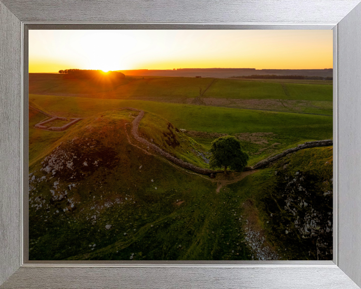 sycamore gap northumberland at sunset Photo Print - Canvas - Framed Photo Print - Hampshire Prints