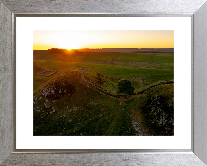 sycamore gap northumberland at sunset Photo Print - Canvas - Framed Photo Print - Hampshire Prints