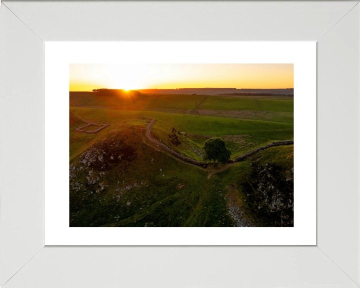 sycamore gap northumberland at sunset Photo Print - Canvas - Framed Photo Print - Hampshire Prints