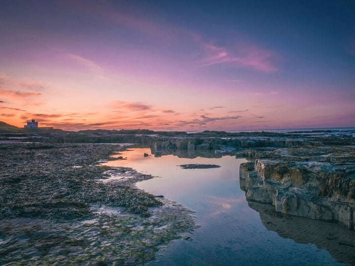 The northumberland coast at sunset Photo Print - Canvas - Framed Photo Print - Hampshire Prints