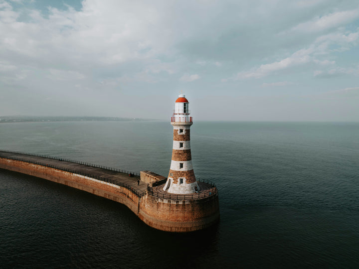 Roker Lighthouse Northumberland from above Photo Print - Canvas - Framed Photo Print - Hampshire Prints