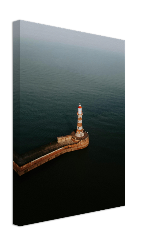 Roker Lighthouse Northumberland aerial photograph Photo Print - Canvas - Framed Photo Print - Hampshire Prints