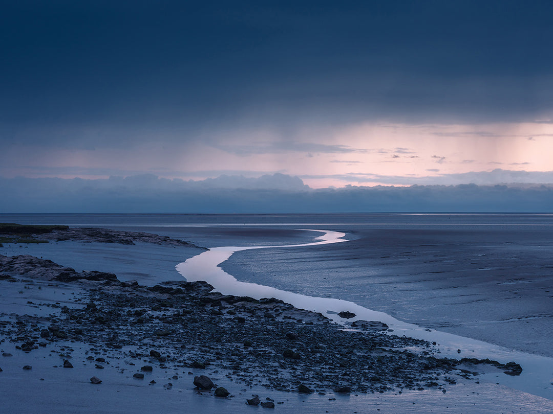 Rain over silverdale beach lancashire Photo Print - Canvas - Framed Photo Print - Hampshire Prints